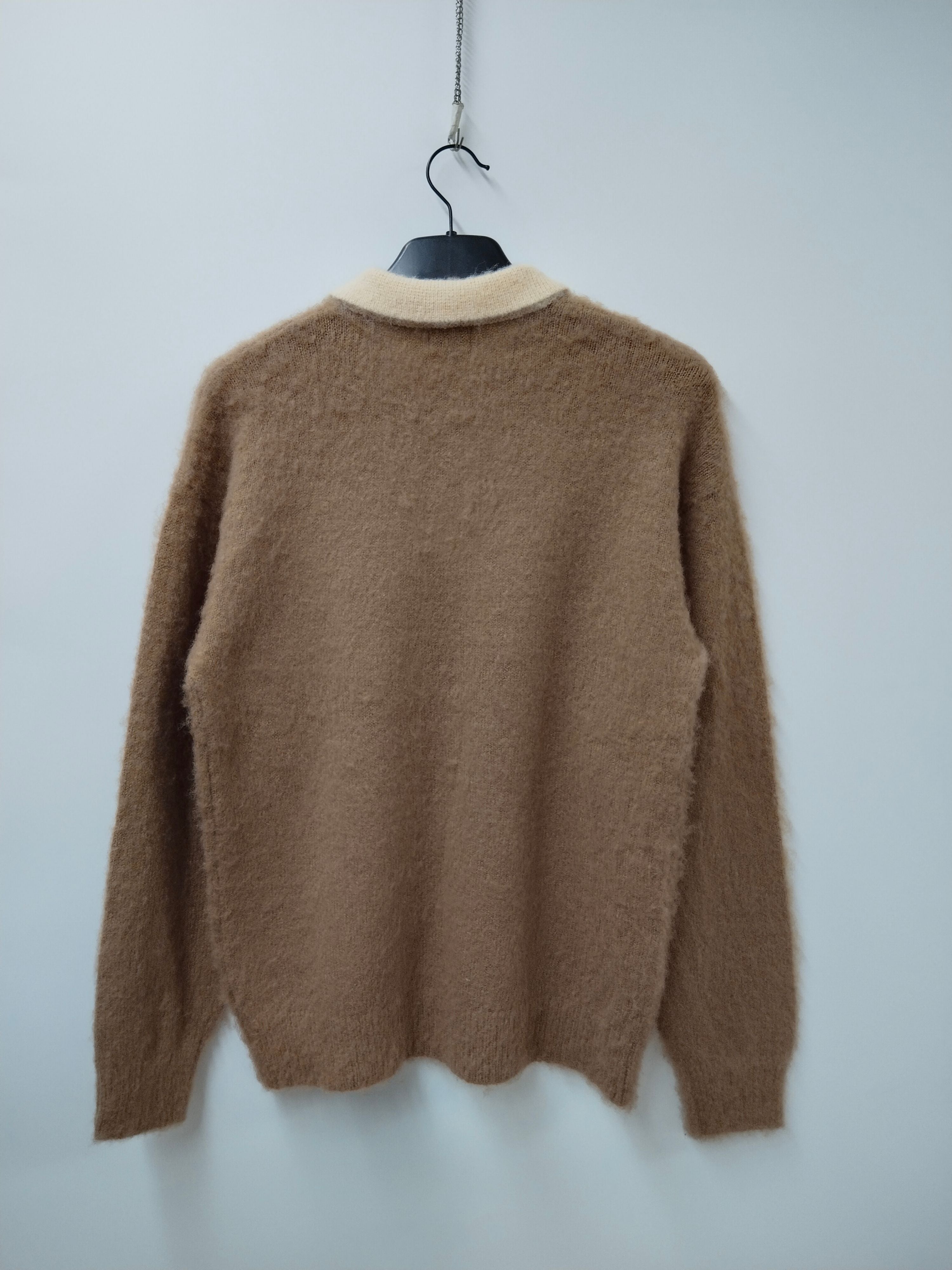 22NJ Brown Polo Mohair Unisex Sweater