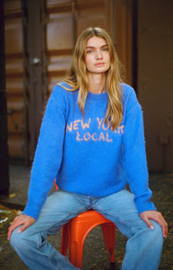 22NJ New York Local Blue Unisex Mohair Sweater