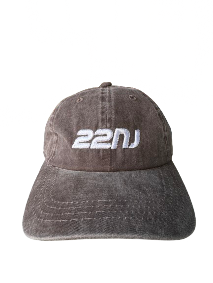 22NJ Dark Brown Washed Cotton Cap