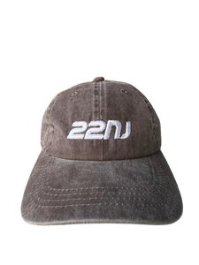 22NJ Dark Brown Washed Cotton Cap