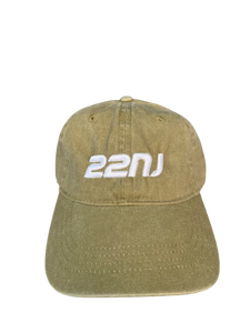 22NJ Olive Green Washed Cotton Cap