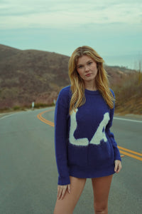 Los Angeles Navy Blue Unisex Mohair Sweater