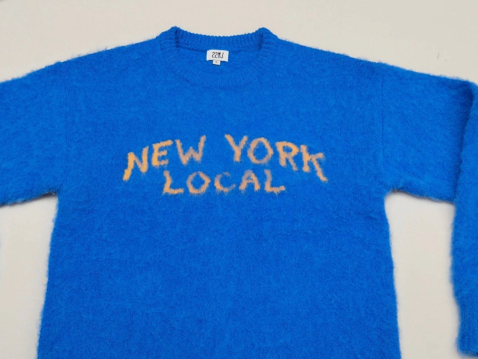 22NJ New York Local Blue Unisex Mohair Sweater