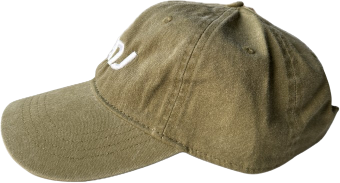 22NJ Olive Green Washed Cotton Cap