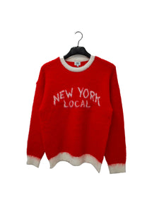 22NJ New York Local Christmas Edition Red Unisex Mohair Sweater