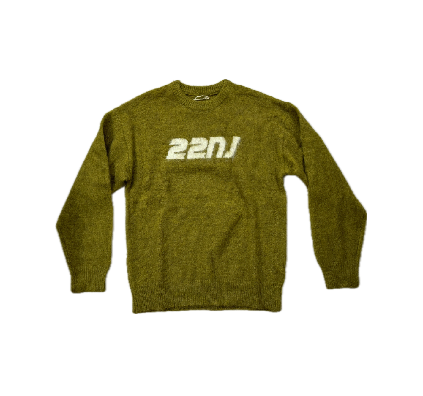 22NJ Olive Green Unisex Mohair Sweater